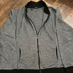 Alfani Men's Charcoal and Black Zip-Up Sweater